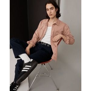 Madewell Dusty Rose Easy Fit Garment-Dyed Button Up Work Shirt Medium